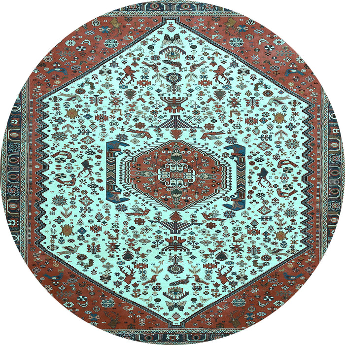 Round Persian Light Blue Traditional Rug, tr971lblu