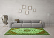 Machine Washable Persian Green Traditional Area Rugs in a Living Room,, wshtr971grn