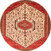 Square Persian Orange Traditional Rug, tr971org