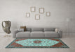 Machine Washable Persian Light Blue Traditional Rug in a Living Room, wshtr971lblu