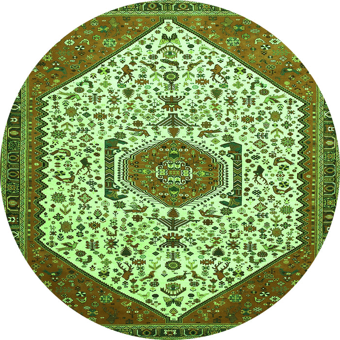 Square Persian Green Traditional Rug, tr971grn