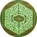 Square Persian Green Traditional Rug, tr971grn