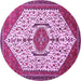 Round Persian Purple Traditional Rug, tr971pur