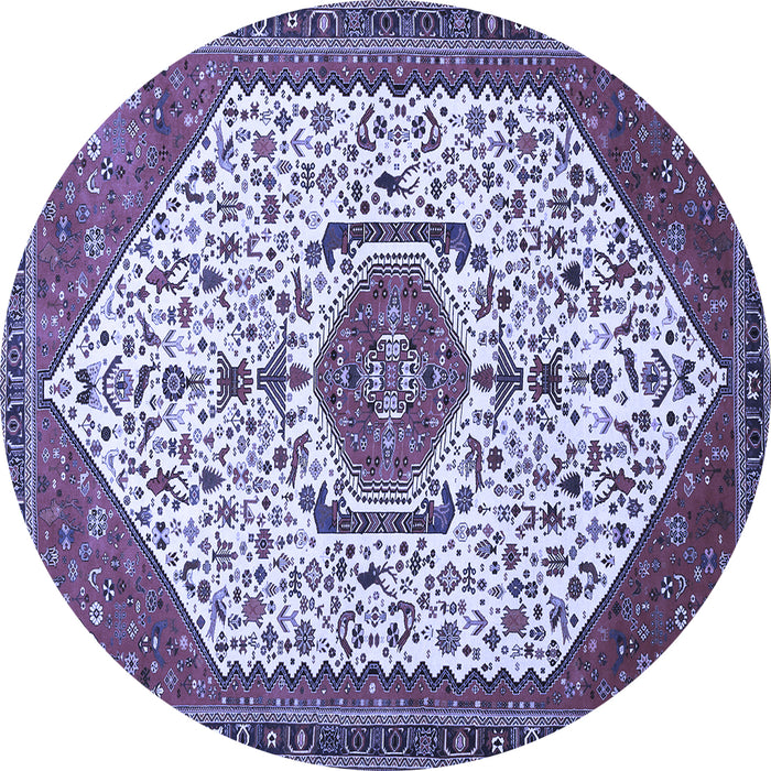 Round Persian Blue Traditional Rug, tr971blu