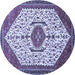 Round Persian Blue Traditional Rug, tr971blu