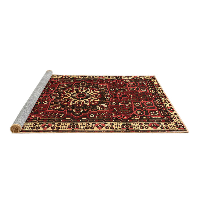 Sideview of Machine Washable Persian Brown Traditional Rug, wshtr972brn