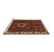 Sideview of Machine Washable Persian Brown Traditional Rug, wshtr972brn