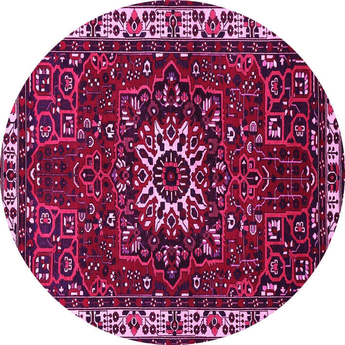Round Persian Pink Traditional Rug, tr972pnk