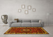 Machine Washable Persian Yellow Traditional Rug in a Living Room, wshtr972yw