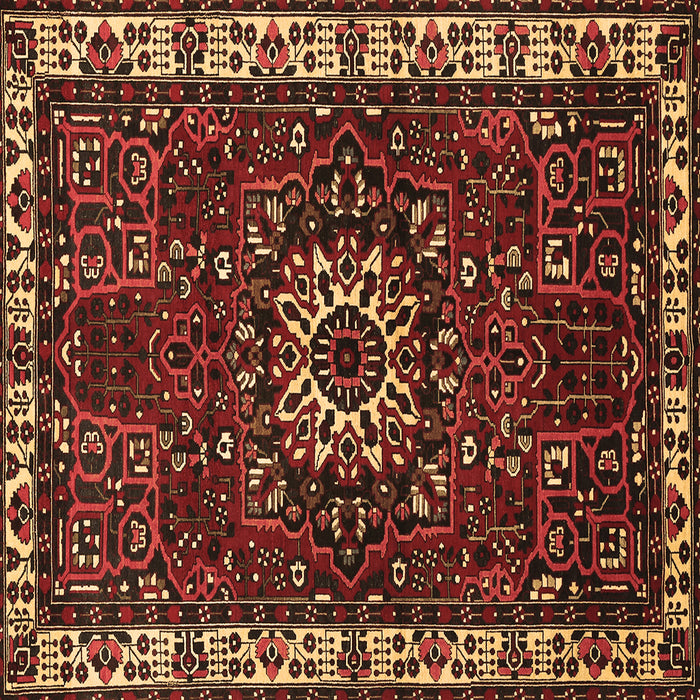 Square Machine Washable Persian Brown Traditional Rug, wshtr972brn