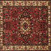 Square Machine Washable Persian Brown Traditional Rug, wshtr972brn