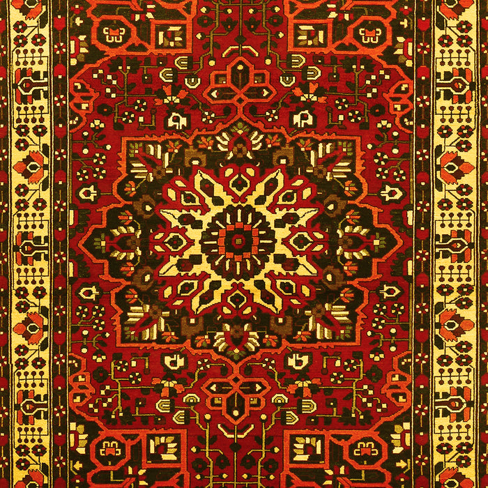 Machine Washable Persian Yellow Traditional Rug, wshtr972yw