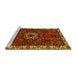 Sideview of Machine Washable Persian Yellow Traditional Rug, wshtr972yw