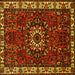 Square Persian Yellow Traditional Rug, tr972yw