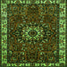 Round Machine Washable Persian Green Traditional Area Rugs, wshtr972grn