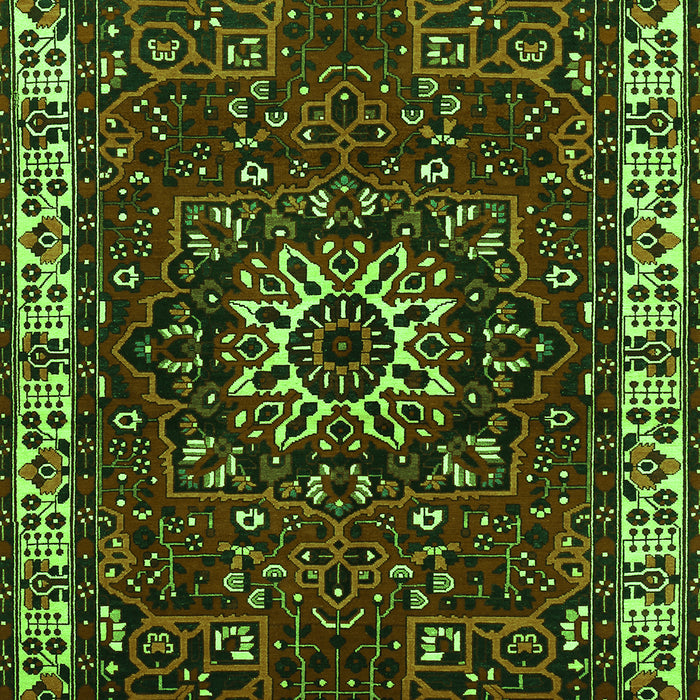 Serging Thickness of Machine Washable Persian Green Traditional Area Rugs, wshtr972grn