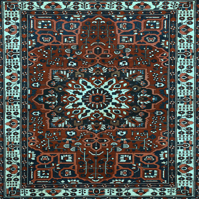 Square Machine Washable Persian Light Blue Traditional Rug, wshtr972lblu