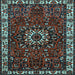 Square Machine Washable Persian Light Blue Traditional Rug, wshtr972lblu