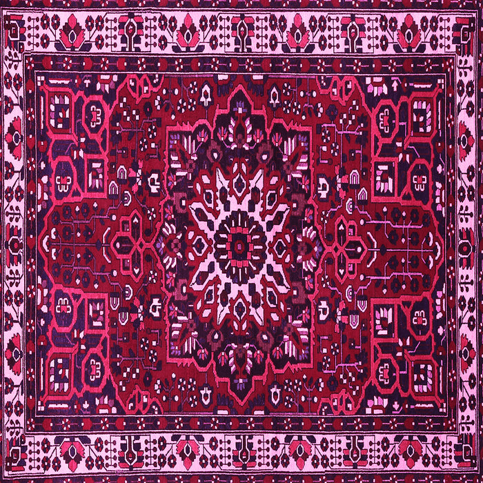 Square Machine Washable Persian Pink Traditional Rug, wshtr972pnk