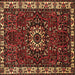 Square Persian Brown Traditional Rug, tr972brn