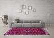 Machine Washable Persian Pink Traditional Rug in a Living Room, wshtr972pnk