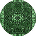 Round Persian Emerald Green Traditional Rug, tr972emgrn