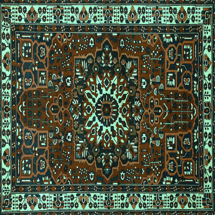 Square Persian Turquoise Traditional Rug, tr972turq