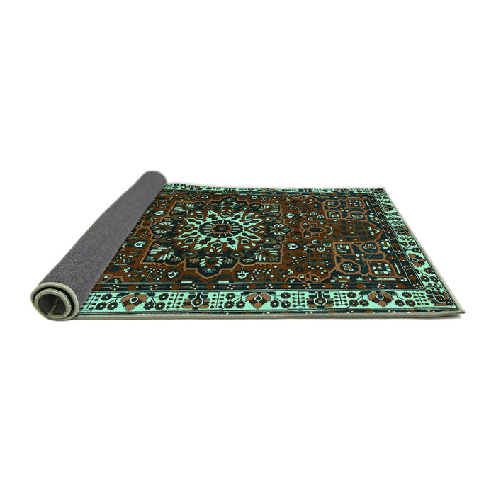 Sideview of Persian Turquoise Traditional Rug, tr972turq