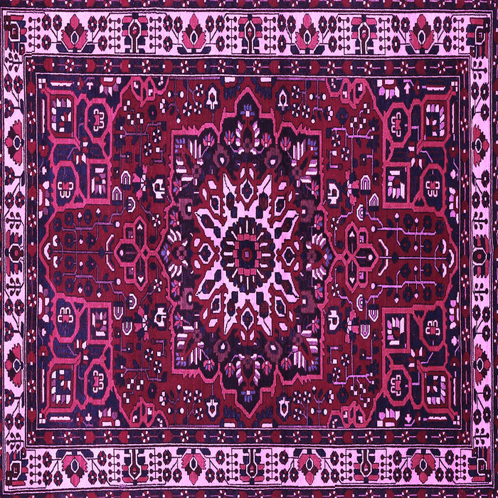 Square Machine Washable Persian Purple Traditional Area Rugs, wshtr972pur