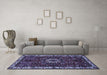 Machine Washable Persian Blue Traditional Rug in a Living Room, wshtr972blu