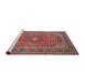 Sideview of Machine Washable Traditional Camel Brown Rug, wshtr973