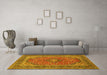 Machine Washable Persian Yellow Traditional Rug in a Living Room, wshtr973yw