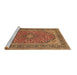 Sideview of Machine Washable Persian Brown Traditional Rug, wshtr973brn