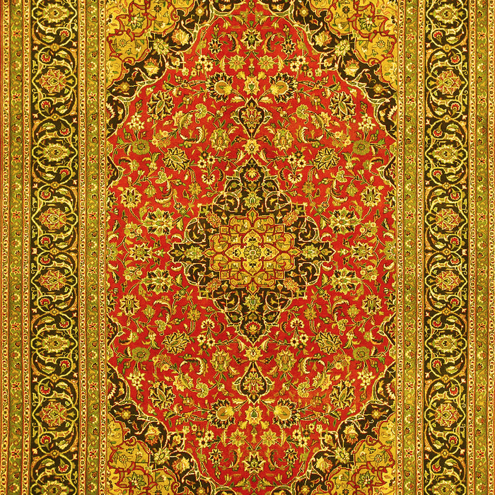 Machine Washable Persian Yellow Traditional Rug, wshtr973yw