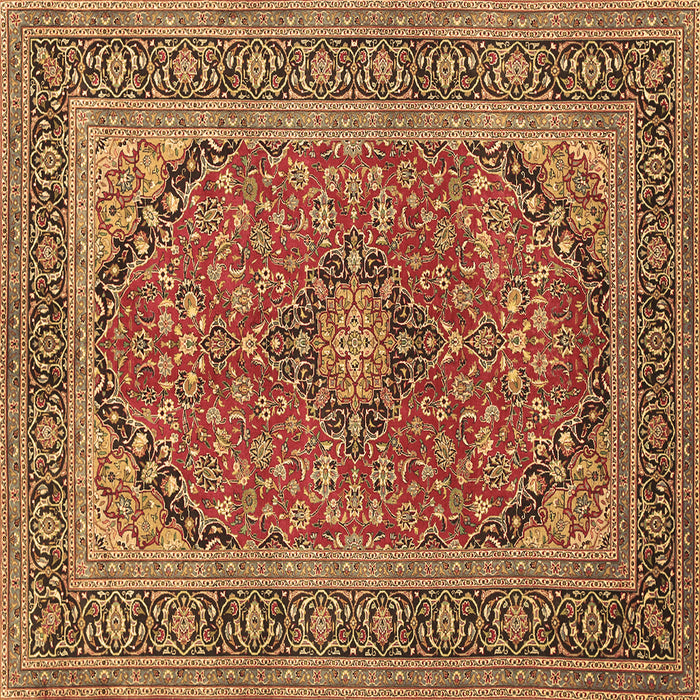 Square Machine Washable Persian Brown Traditional Rug, wshtr973brn