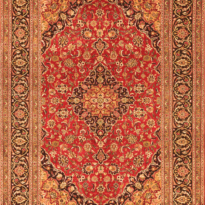 Serging Thickness of Machine Washable Persian Orange Traditional Area Rugs, wshtr973org
