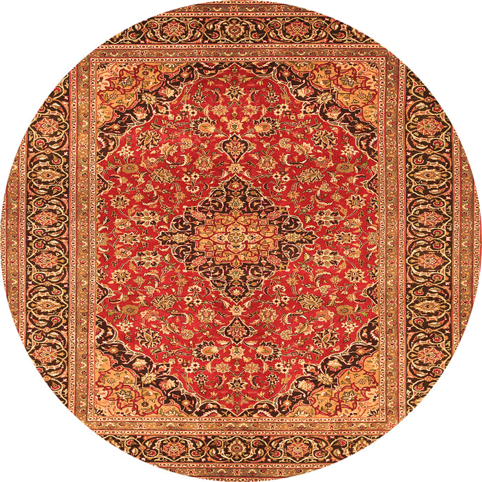 Square Persian Orange Traditional Rug, tr973org