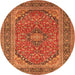 Square Persian Orange Traditional Rug, tr973org
