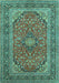Machine Washable Persian Turquoise Traditional Area Rugs, wshtr973turq