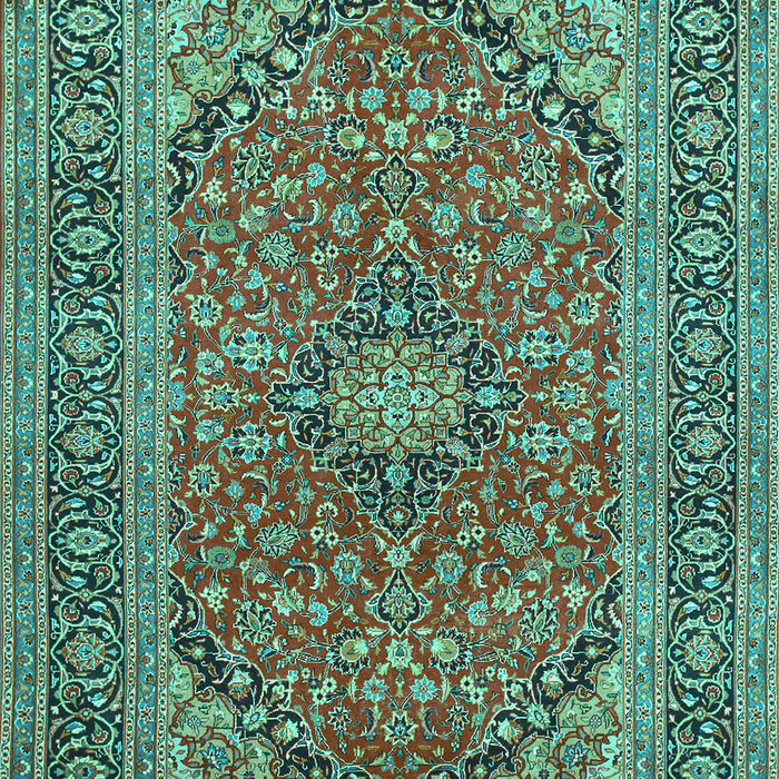 Machine Washable Persian Turquoise Traditional Area Rugs, wshtr973turq
