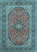 Machine Washable Persian Light Blue Traditional Rug, wshtr973lblu