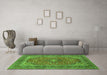 Machine Washable Persian Green Traditional Area Rugs in a Living Room,, wshtr973grn