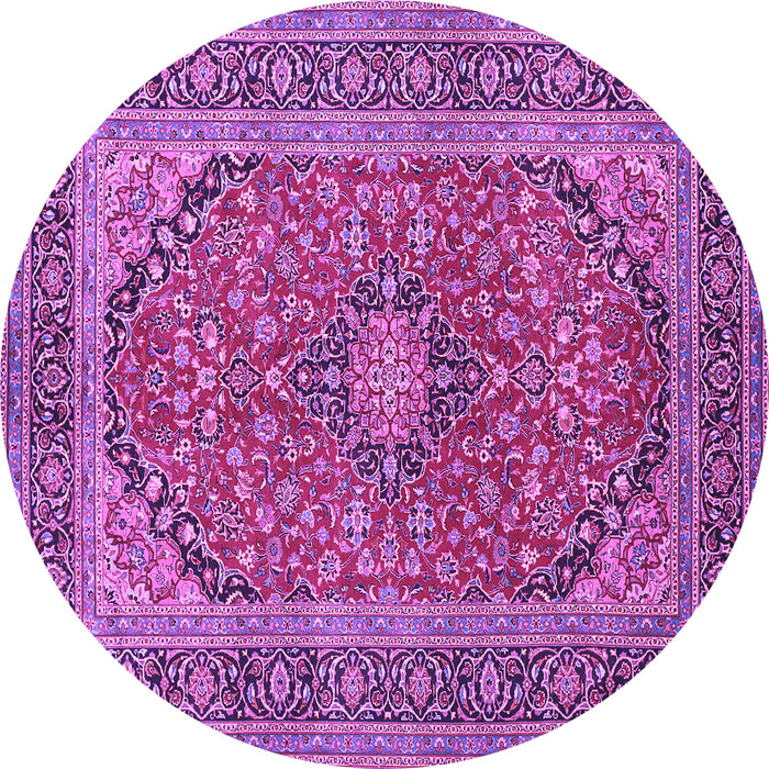 Round Persian Purple Traditional Rug, tr973pur