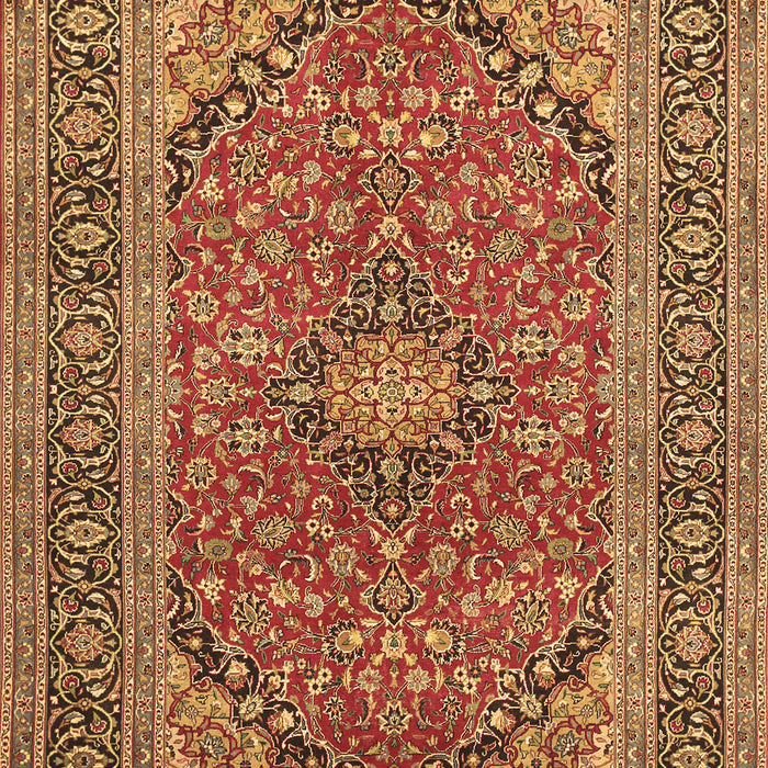 Machine Washable Persian Brown Traditional Rug, wshtr973brn