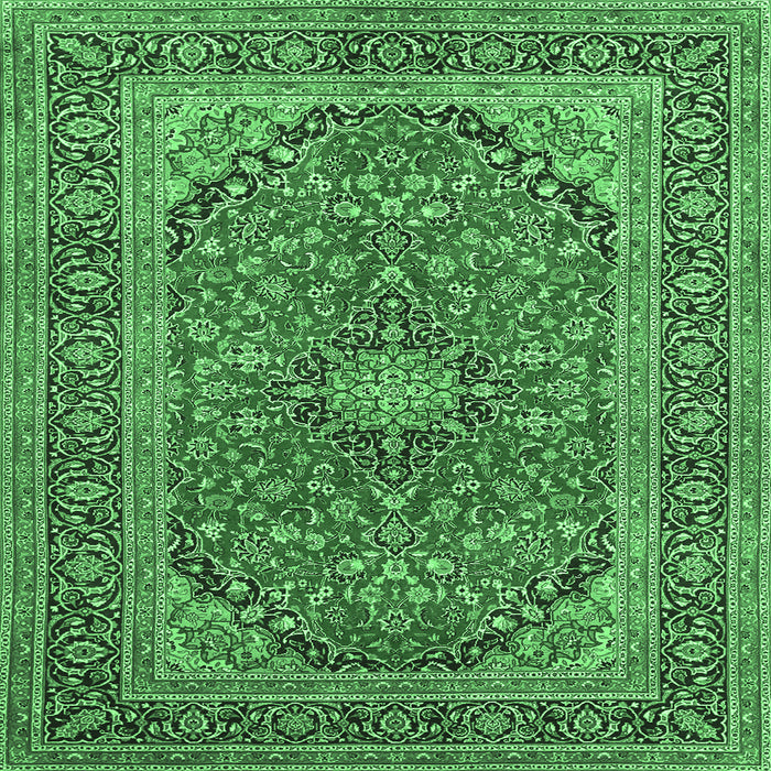 Square Persian Emerald Green Traditional Rug, tr973emgrn