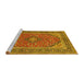 Sideview of Machine Washable Persian Yellow Traditional Rug, wshtr973yw
