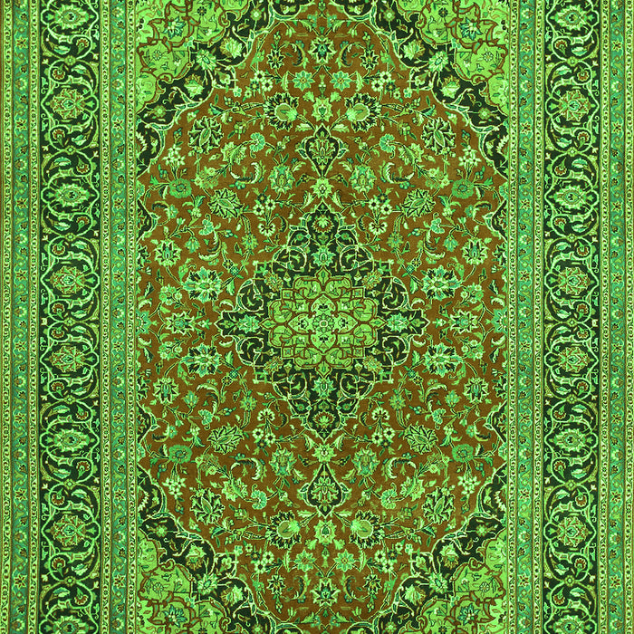 Serging Thickness of Machine Washable Persian Green Traditional Area Rugs, wshtr973grn