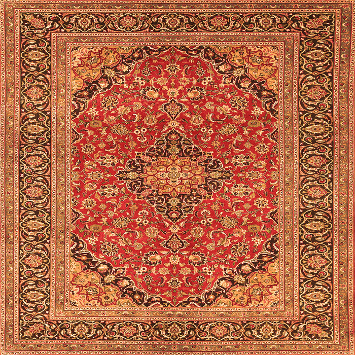 Round Machine Washable Persian Orange Traditional Area Rugs, wshtr973org