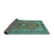 Sideview of Persian Turquoise Traditional Rug, tr973turq