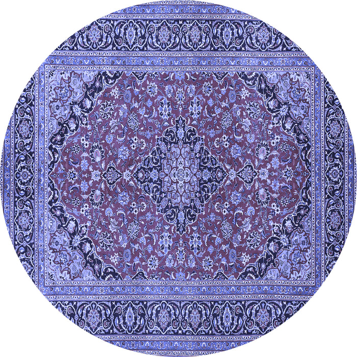 Round Persian Blue Traditional Rug, tr973blu